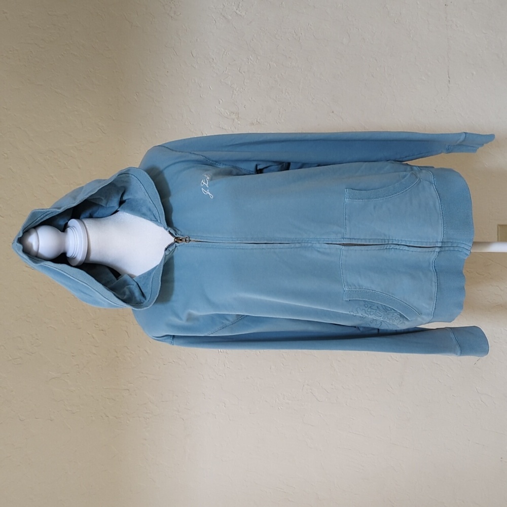 3/$20🌟 Soho Collection J. Lohr Aqua Blue Full Zip Cotton Hoodie Size XL